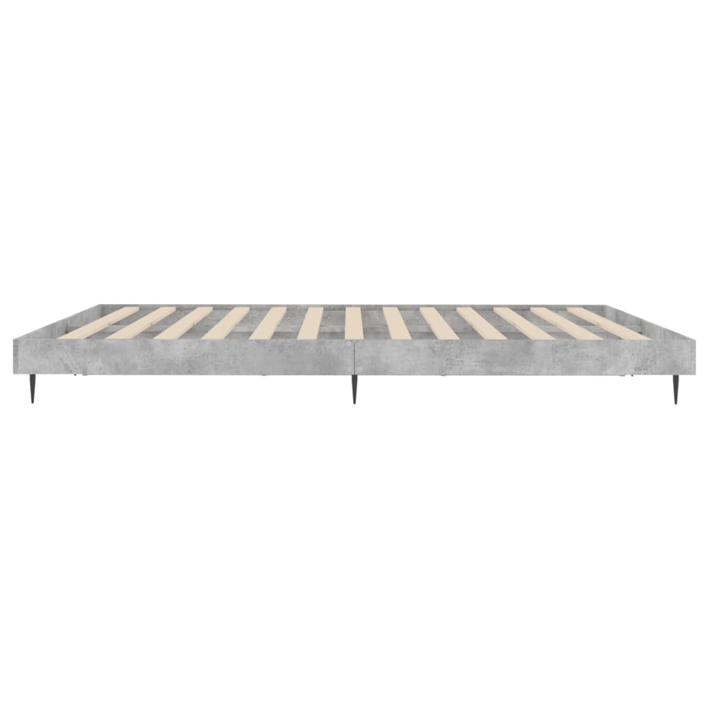 Bedframe bewerkt hout betongrijs 200x200 cm Bedden & bedframes | Creëer jouw Trendy Thuis | Gratis bezorgd & Retour | Trendy.nl