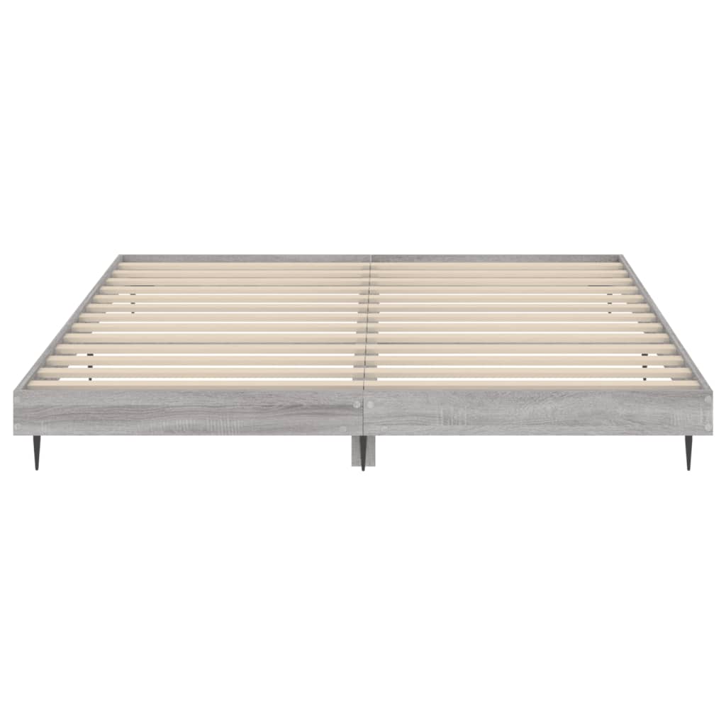 Bedframe bewerkt hout grijs sonoma eikenkleurig 200x200 cm Bedden & bedframes | Creëer jouw Trendy Thuis | Gratis bezorgd & Retour | Trendy.nl