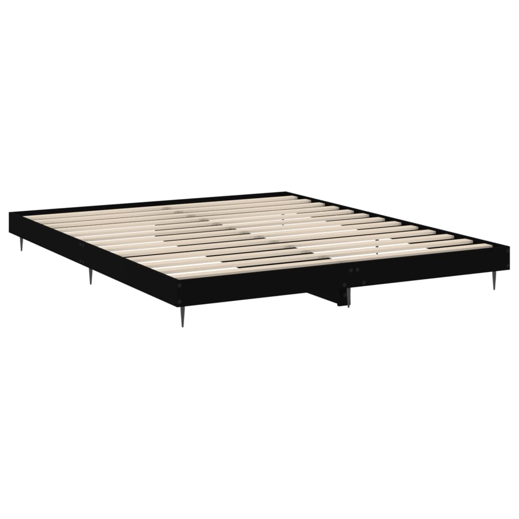 Bedframe bewerkt hout zwart 180x200 cm Bedden & bedframes | Creëer jouw Trendy Thuis | Gratis bezorgd & Retour | Trendy.nl