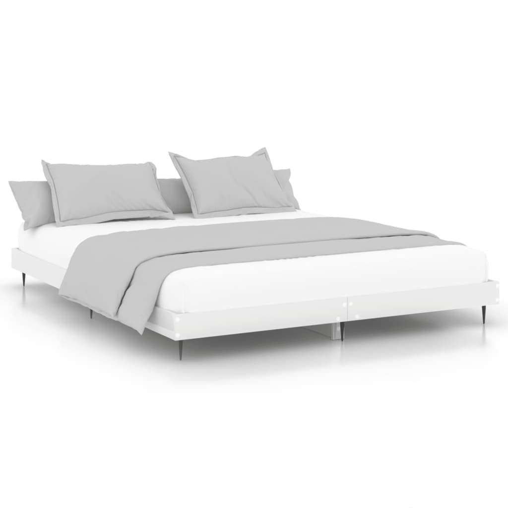 Bedframe bewerkt hout hoogglans wit 180x200 cm Bedden & bedframes | Creëer jouw Trendy Thuis | Gratis bezorgd & Retour | Trendy.nl