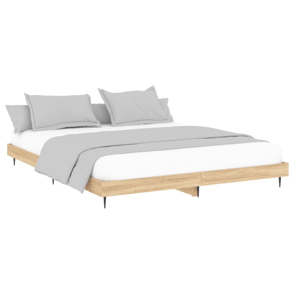 Bedframe bewerkt hout sonoma eikenkleurig 180x200 cm Bedden & bedframes | Creëer jouw Trendy Thuis | Gratis bezorgd & Retour | Trendy.nl