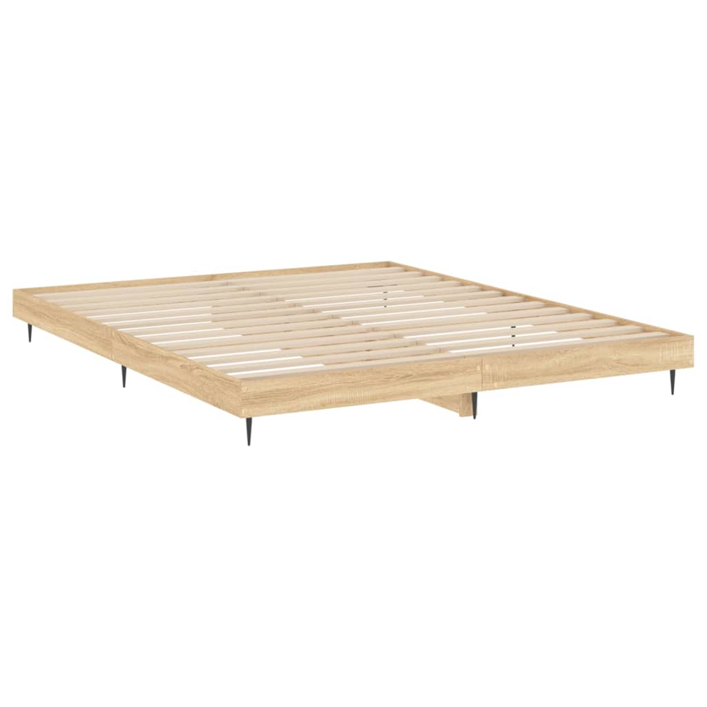 Bedframe bewerkt hout sonoma eikenkleurig 180x200 cm Bedden & bedframes | Creëer jouw Trendy Thuis | Gratis bezorgd & Retour | Trendy.nl