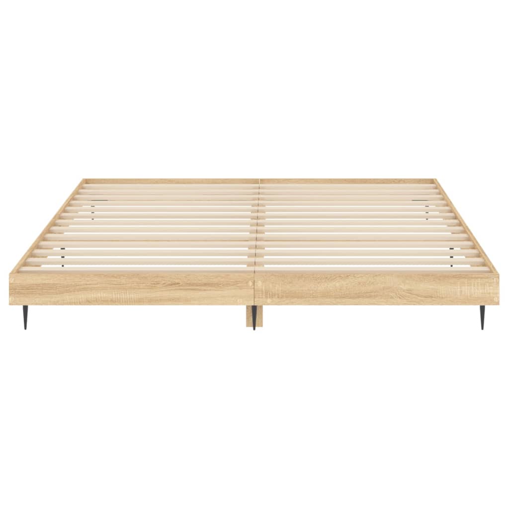 Bedframe bewerkt hout sonoma eikenkleurig 180x200 cm Bedden & bedframes | Creëer jouw Trendy Thuis | Gratis bezorgd & Retour | Trendy.nl