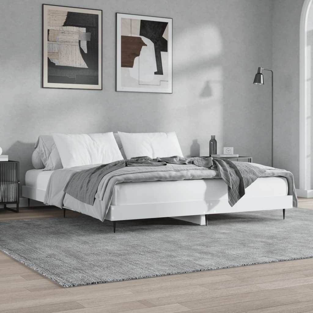 Stijlvol en duurzaam bedframe wit bewerkt hout - 160x200 cm voor een harmonieuze slaapkamer Bedden & bedframes | Creëer jouw Trendy Thuis | Gratis bezorgd & Retour | Trendy.nl