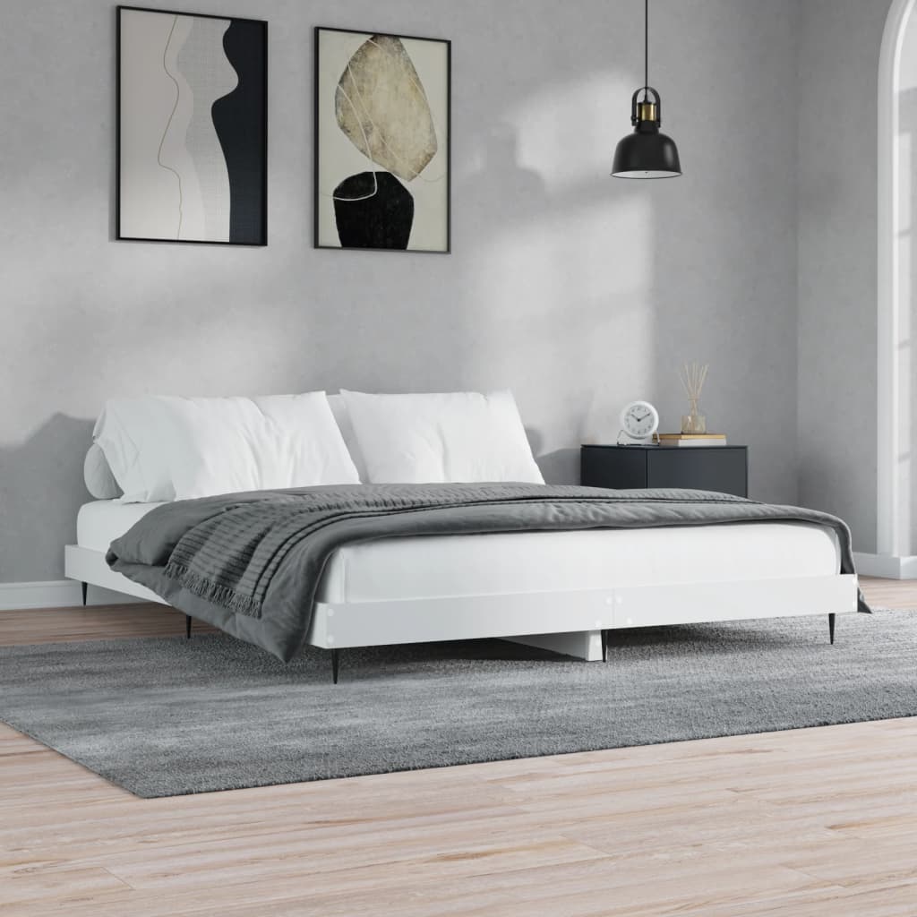 Stijlvol en duurzaam bedframe wit bewerkt hout - 160x200 cm voor een harmonieuze slaapkamer Bedden & bedframes | Creëer jouw Trendy Thuis | Gratis bezorgd & Retour | Trendy.nl