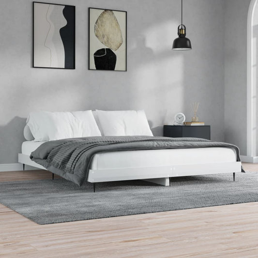 Trendy bedframe van hoogglans wit bewerkt hout - 160x200 cm Bedden & bedframes | Creëer jouw Trendy Thuis | Gratis bezorgd & Retour | Trendy.nl