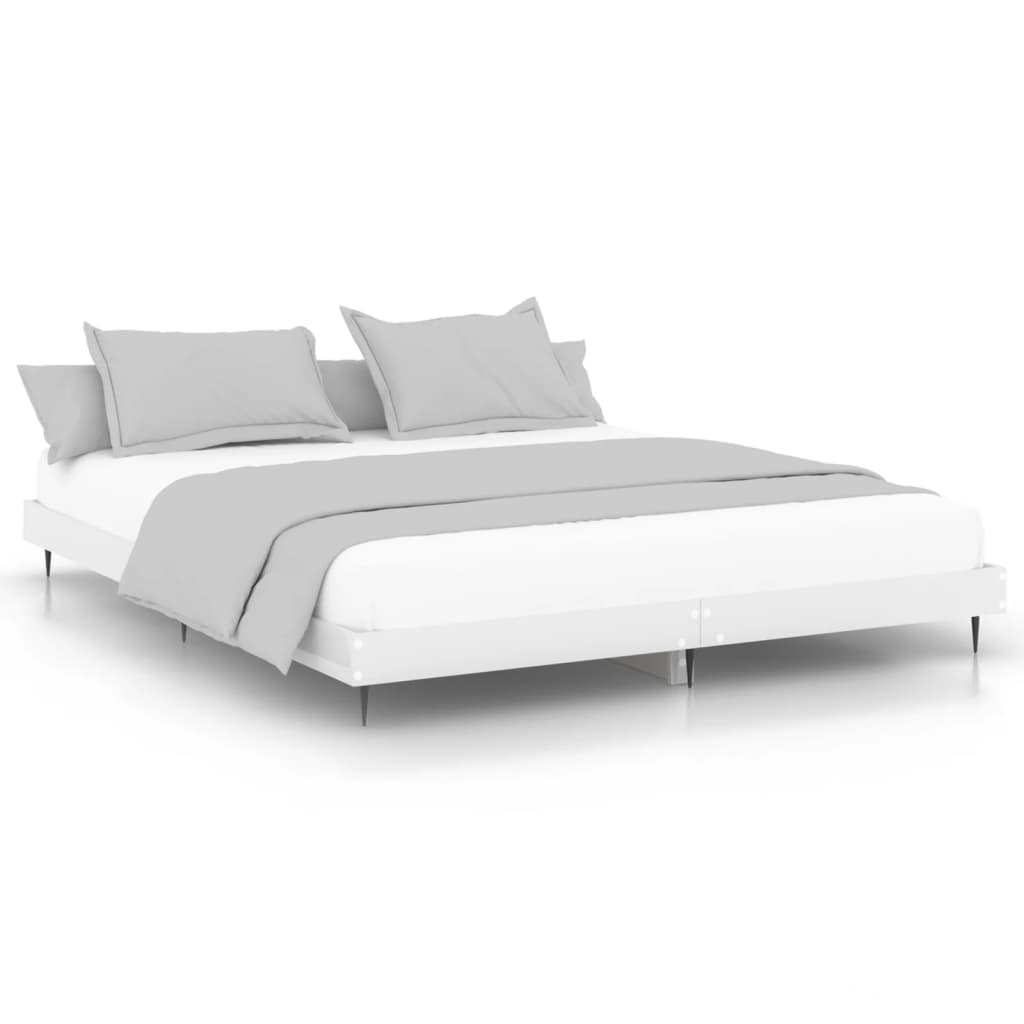 "Mooi bedframe van bewerkt hout in hoogglans wit - 150x200 cm" Bedden & bedframes | Creëer jouw Trendy Thuis | Gratis bezorgd & Retour | Trendy.nl