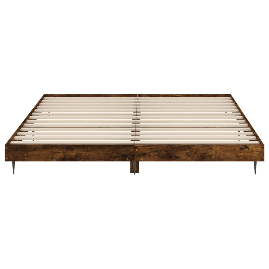 Stijlvol bedframe van gerookt eikenkleurig bewerkt hout - 150x200 cm Bedden & bedframes | Creëer jouw Trendy Thuis | Gratis bezorgd & Retour | Trendy.nl