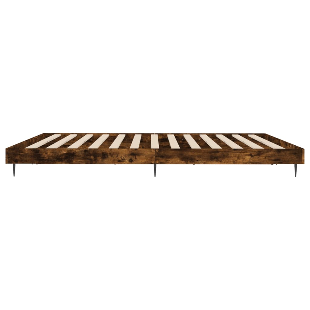 Stijlvol bedframe van gerookt eikenkleurig bewerkt hout - 150x200 cm Bedden & bedframes | Creëer jouw Trendy Thuis | Gratis bezorgd & Retour | Trendy.nl