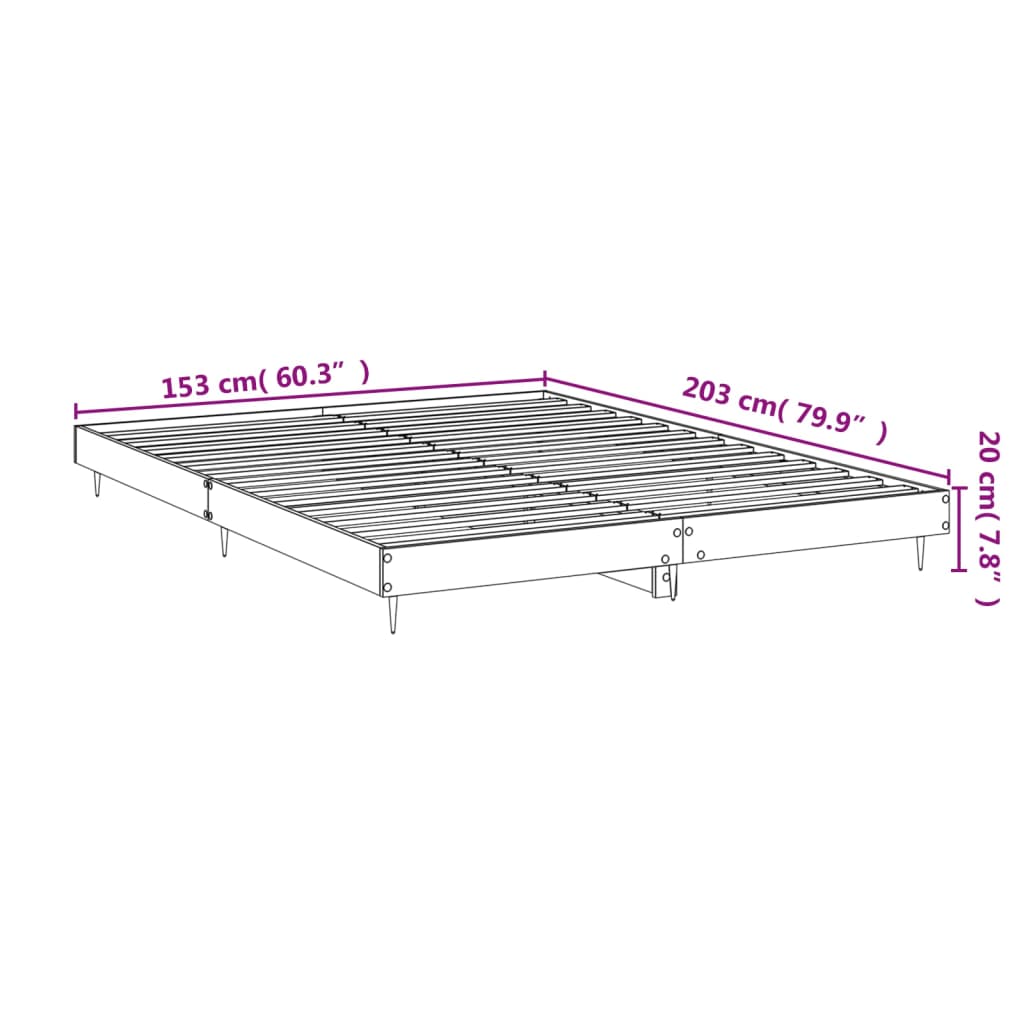 Stijlvol bedframe van gerookt eikenkleurig bewerkt hout - 150x200 cm Bedden & bedframes | Creëer jouw Trendy Thuis | Gratis bezorgd & Retour | Trendy.nl