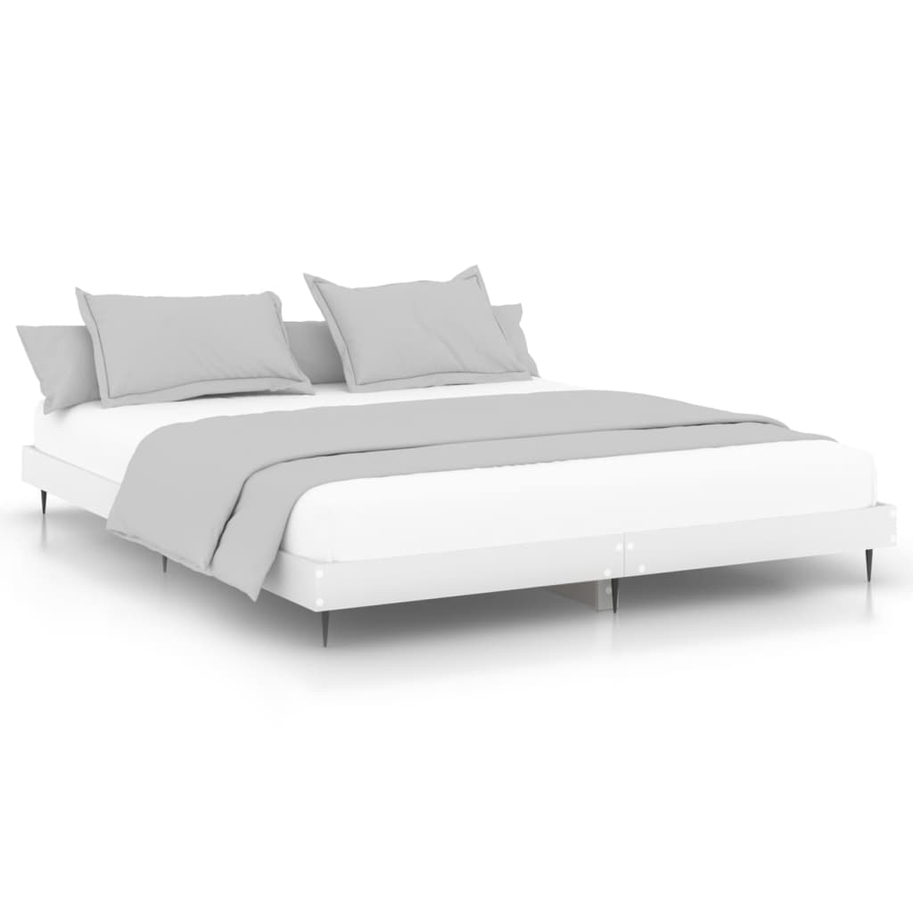 Bedframe bewerkt hout wit 140x200 cm Bedden & bedframes | Creëer jouw Trendy Thuis | Gratis bezorgd & Retour | Trendy.nl