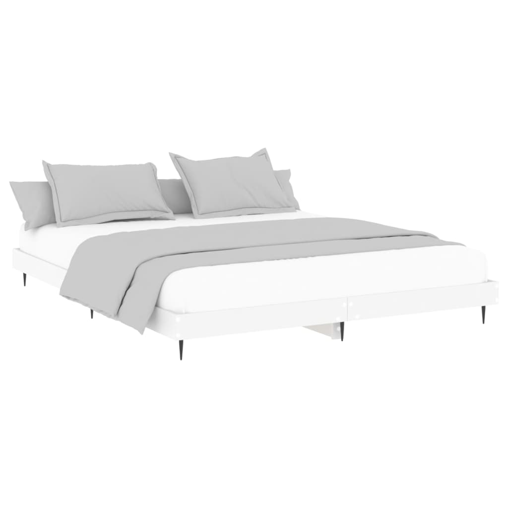 Bedframe bewerkt hout wit 140x200 cm Bedden & bedframes | Creëer jouw Trendy Thuis | Gratis bezorgd & Retour | Trendy.nl