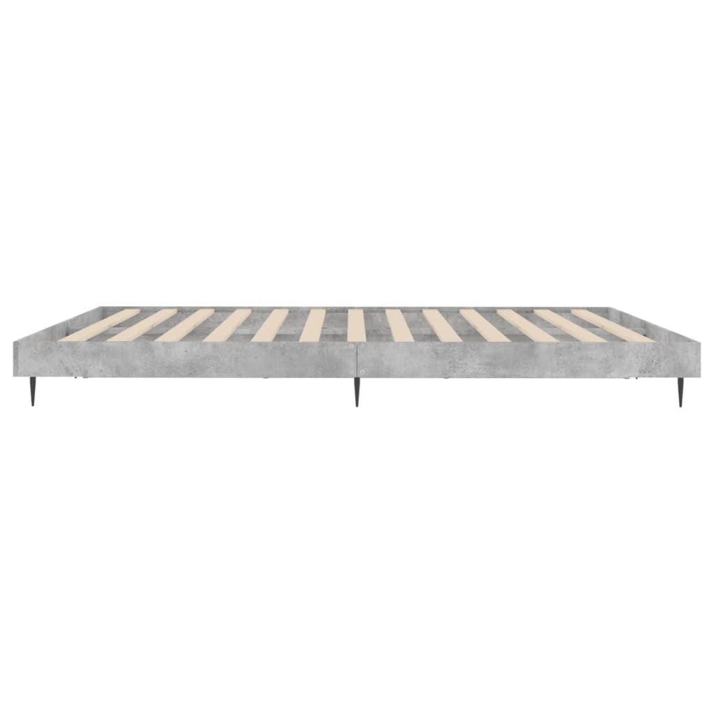 Bedframe bewerkt hout betongrijs 140x200 cm Bedden & bedframes | Creëer jouw Trendy Thuis | Gratis bezorgd & Retour | Trendy.nl