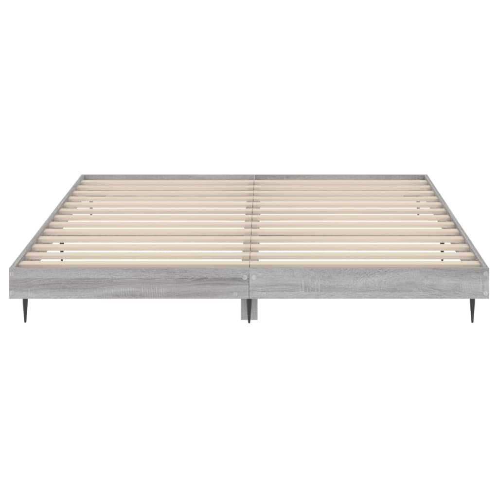 Bedframe bewerkt hout grijs sonoma eikenkleurig 140x200 cm Bedden & bedframes | Creëer jouw Trendy Thuis | Gratis bezorgd & Retour | Trendy.nl