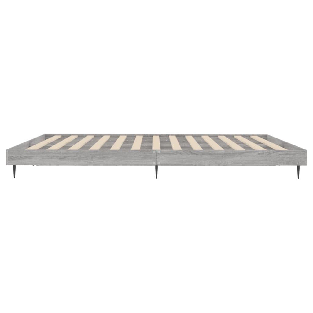 Bedframe bewerkt hout grijs sonoma eikenkleurig 140x200 cm Bedden & bedframes | Creëer jouw Trendy Thuis | Gratis bezorgd & Retour | Trendy.nl