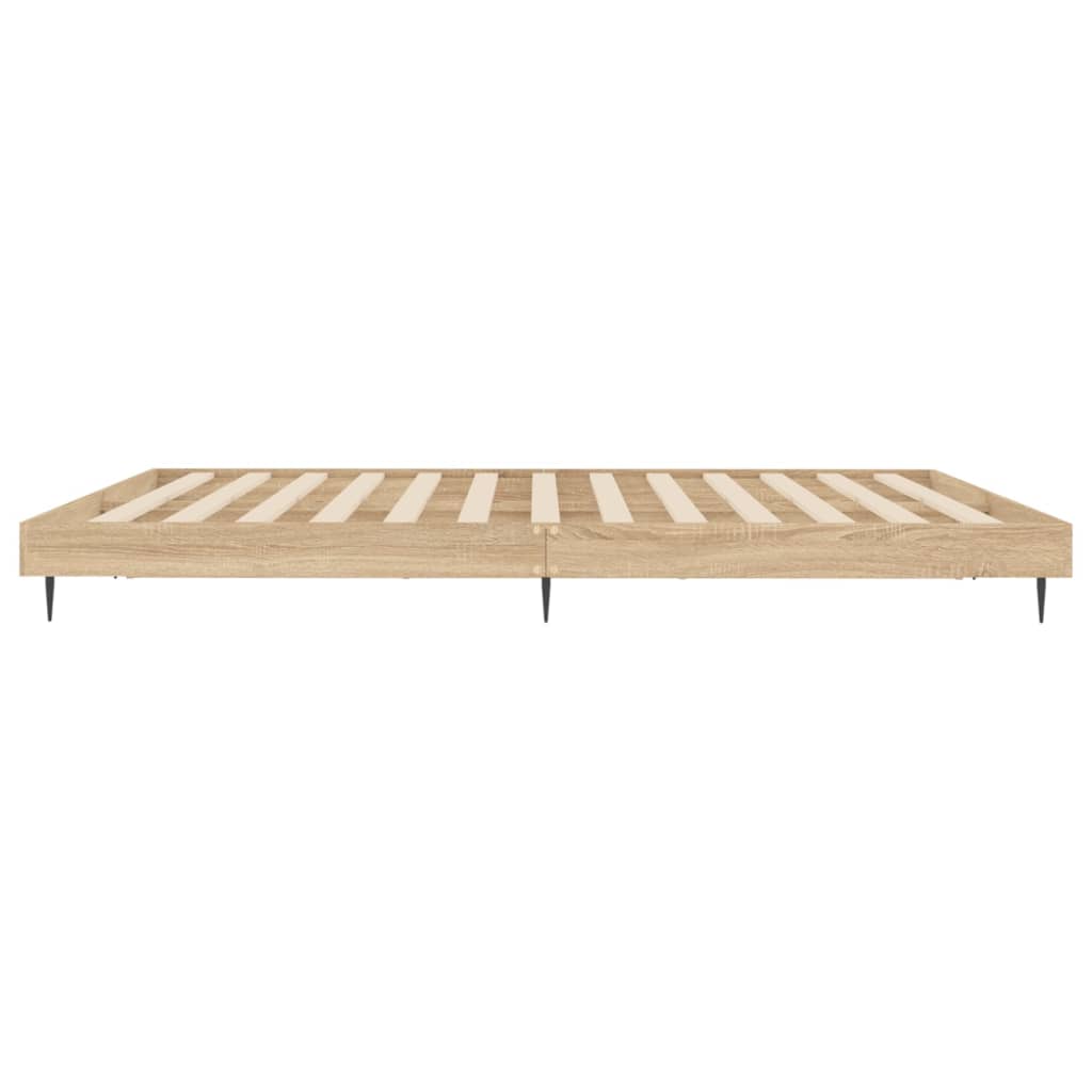 Bedframe bewerkt hout sonoma eikenkleurig 120x200 cm Bedden & bedframes | Creëer jouw Trendy Thuis | Gratis bezorgd & Retour | Trendy.nl