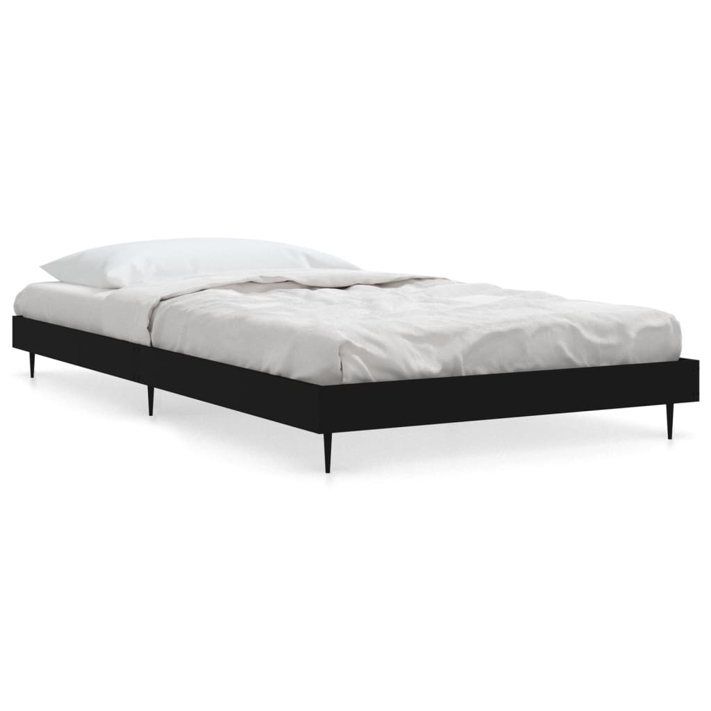 Bedframe bewerkt hout zwart 100x200 cm Bedden & bedframes | Creëer jouw Trendy Thuis | Gratis bezorgd & Retour | Trendy.nl