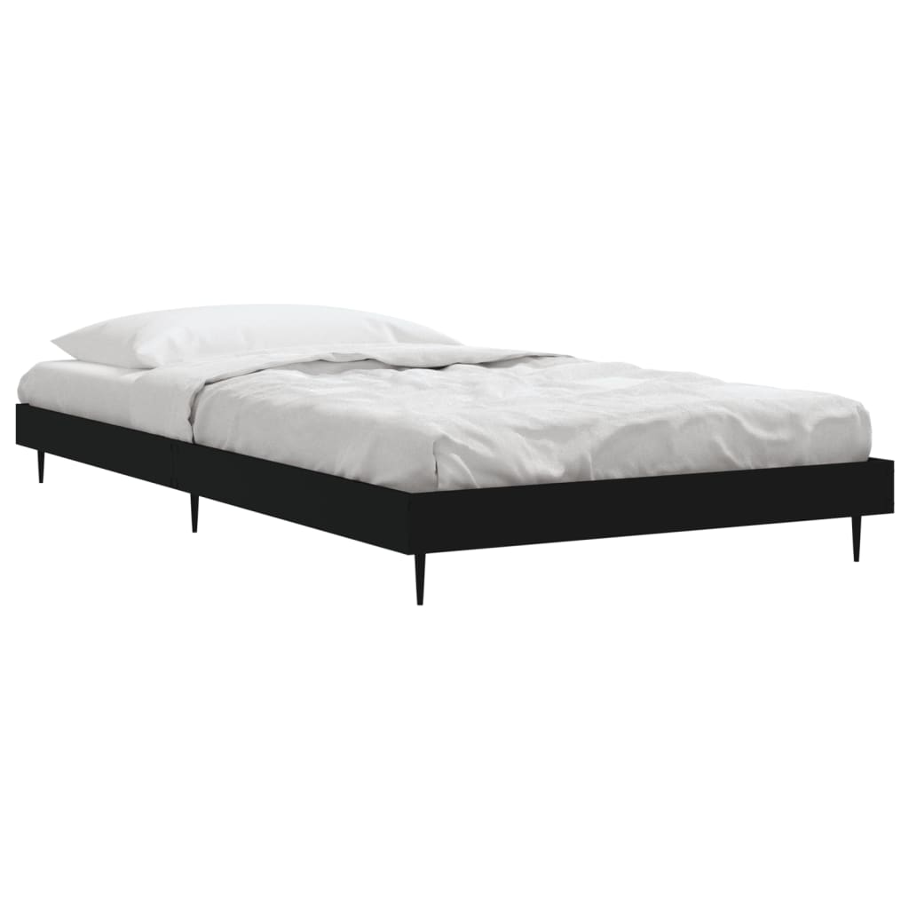 Bedframe bewerkt hout zwart 100x200 cm Bedden & bedframes | Creëer jouw Trendy Thuis | Gratis bezorgd & Retour | Trendy.nl