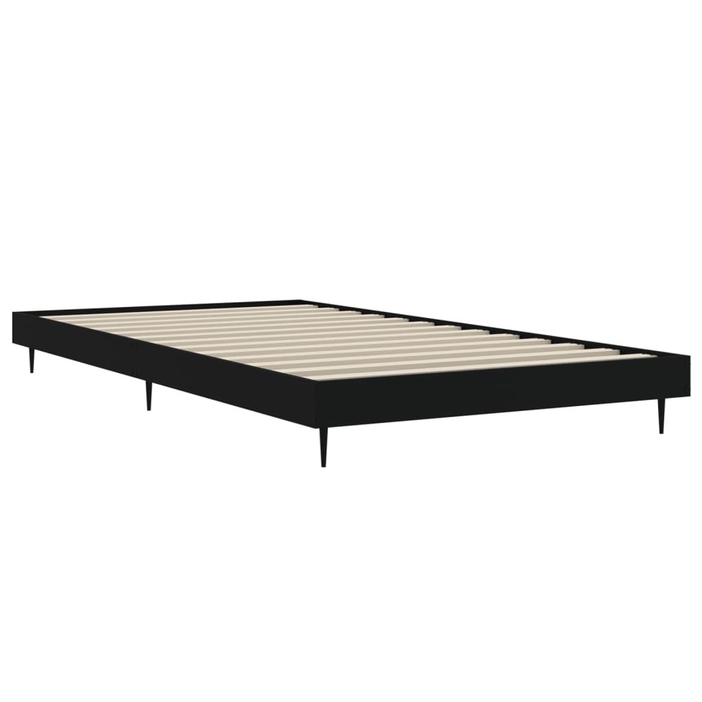 Bedframe bewerkt hout zwart 100x200 cm Bedden & bedframes | Creëer jouw Trendy Thuis | Gratis bezorgd & Retour | Trendy.nl