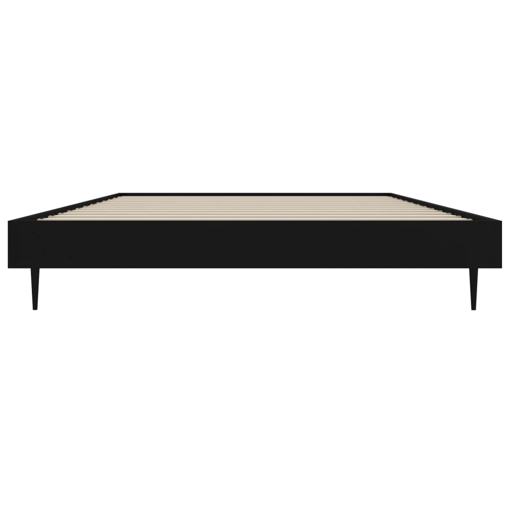 Bedframe bewerkt hout zwart 100x200 cm Bedden & bedframes | Creëer jouw Trendy Thuis | Gratis bezorgd & Retour | Trendy.nl