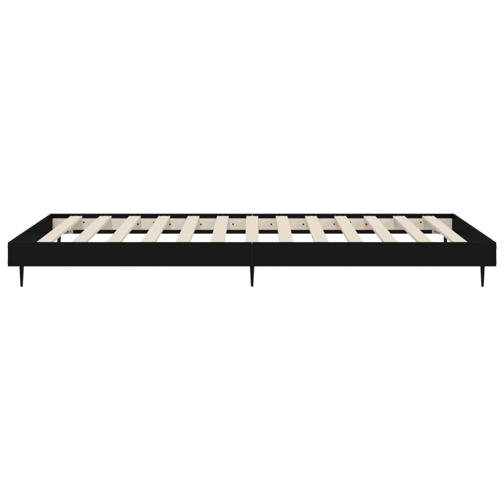 Bedframe bewerkt hout zwart 100x200 cm Bedden & bedframes | Creëer jouw Trendy Thuis | Gratis bezorgd & Retour | Trendy.nl