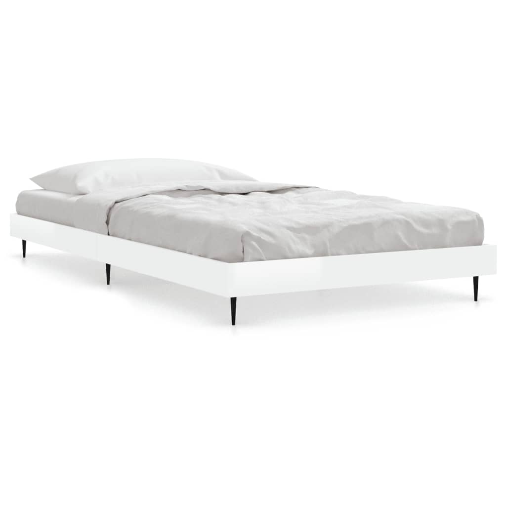 Bedframe bewerkt hout hoogglans wit 100x200 cm Bedden & bedframes | Creëer jouw Trendy Thuis | Gratis bezorgd & Retour | Trendy.nl