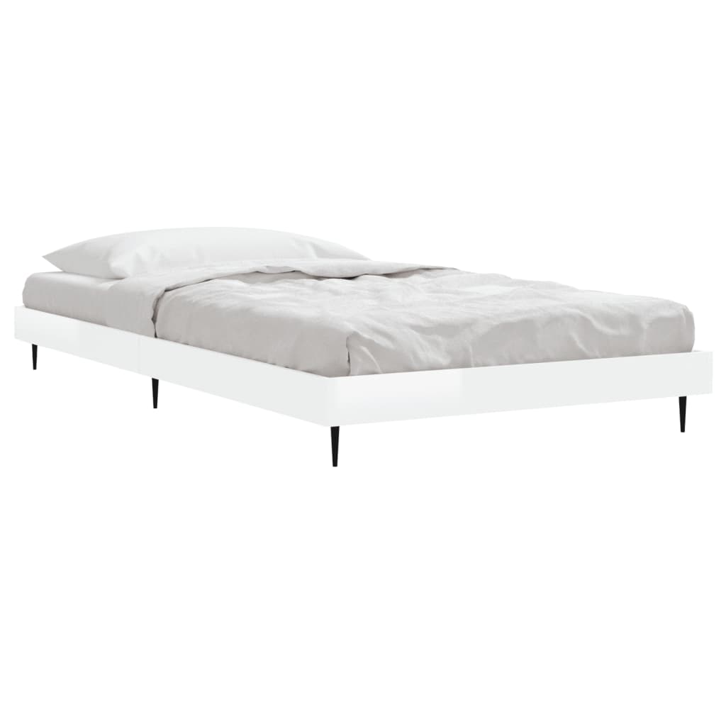 Bedframe bewerkt hout hoogglans wit 100x200 cm Bedden & bedframes | Creëer jouw Trendy Thuis | Gratis bezorgd & Retour | Trendy.nl