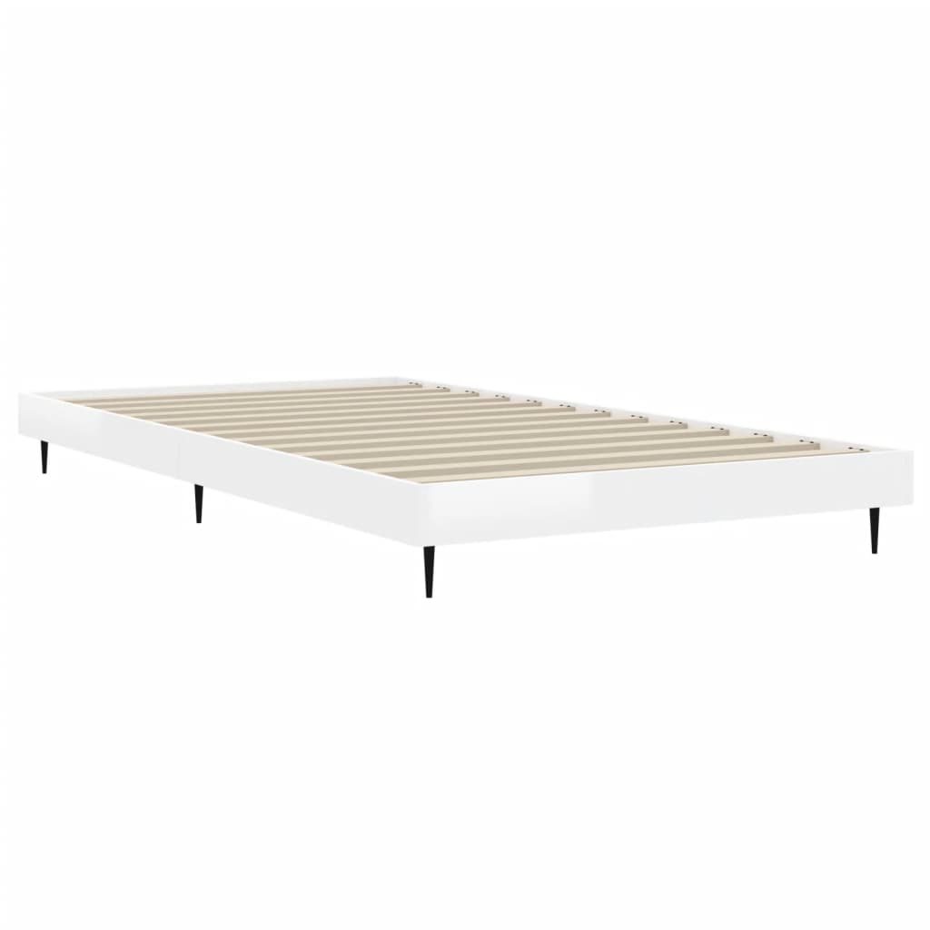 Bedframe bewerkt hout hoogglans wit 100x200 cm Bedden & bedframes | Creëer jouw Trendy Thuis | Gratis bezorgd & Retour | Trendy.nl