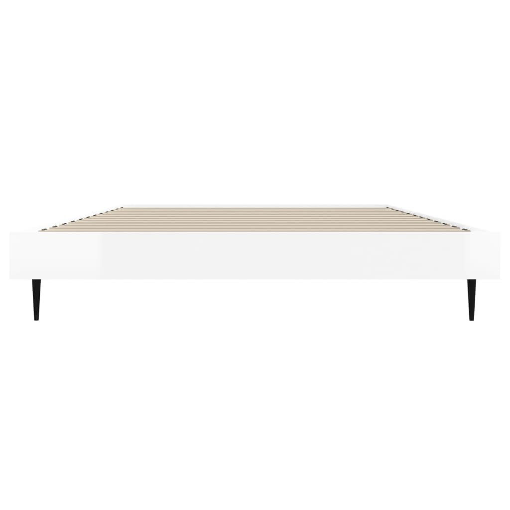 Bedframe bewerkt hout hoogglans wit 100x200 cm Bedden & bedframes | Creëer jouw Trendy Thuis | Gratis bezorgd & Retour | Trendy.nl