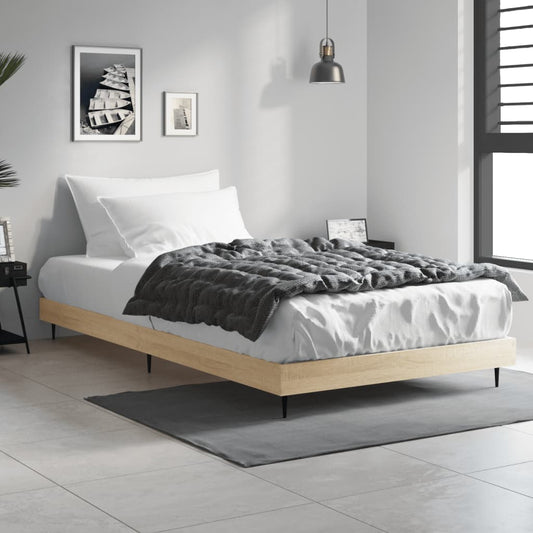 Bedframe bewerkt hout sonoma eikenkleurig 100x200 cm Bedden & bedframes | Creëer jouw Trendy Thuis | Gratis bezorgd & Retour | Trendy.nl