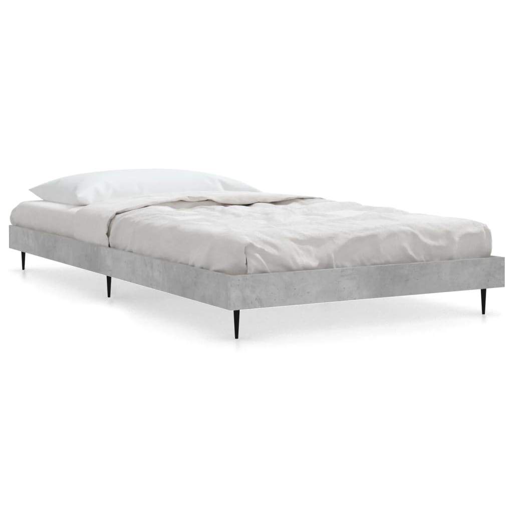 Bedframe bewerkt hout betongrijs 100x200 cm Bedden & bedframes | Creëer jouw Trendy Thuis | Gratis bezorgd & Retour | Trendy.nl