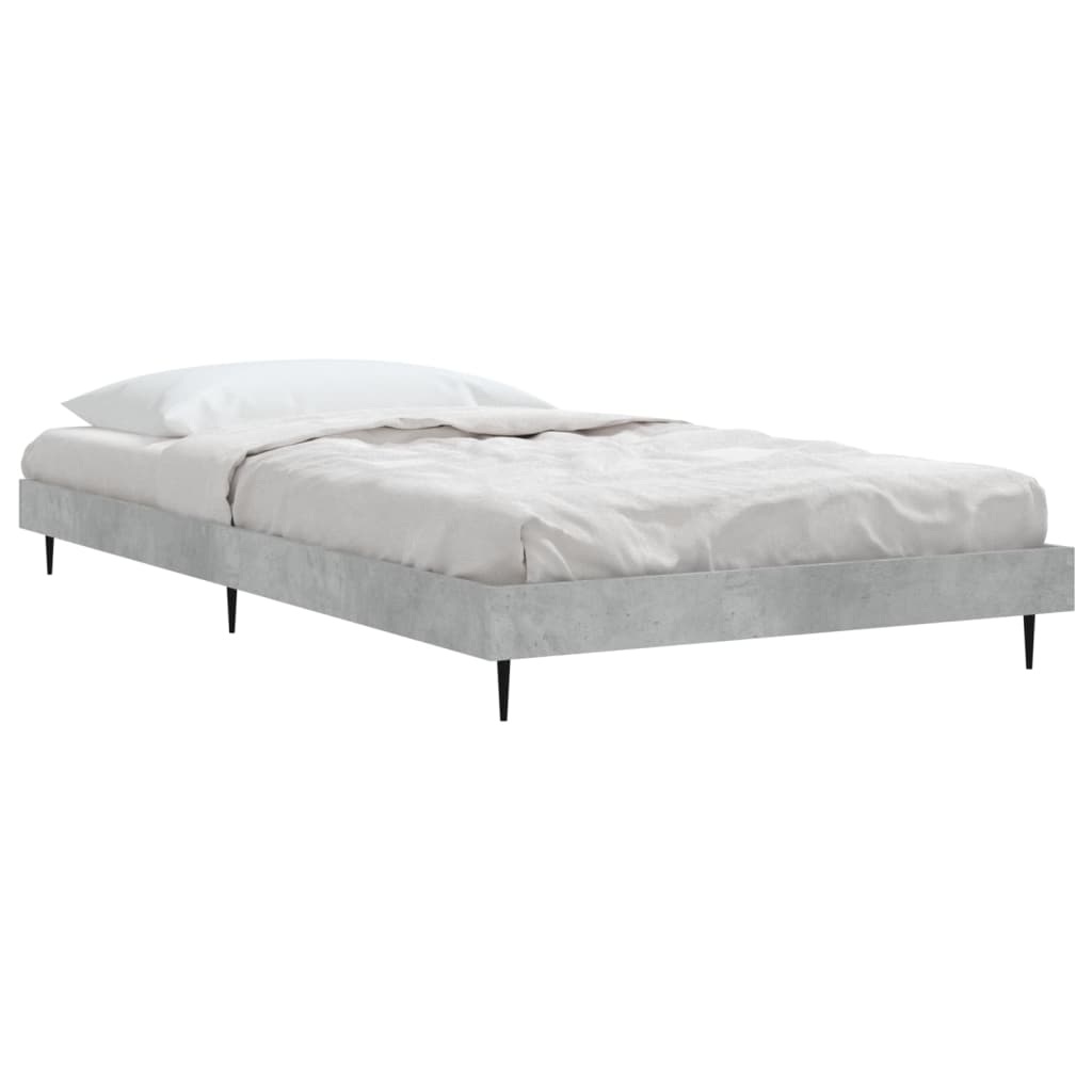 Bedframe bewerkt hout betongrijs 100x200 cm Bedden & bedframes | Creëer jouw Trendy Thuis | Gratis bezorgd & Retour | Trendy.nl