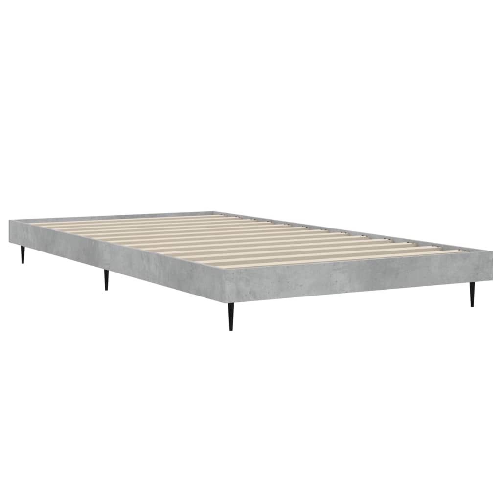 Bedframe bewerkt hout betongrijs 100x200 cm Bedden & bedframes | Creëer jouw Trendy Thuis | Gratis bezorgd & Retour | Trendy.nl