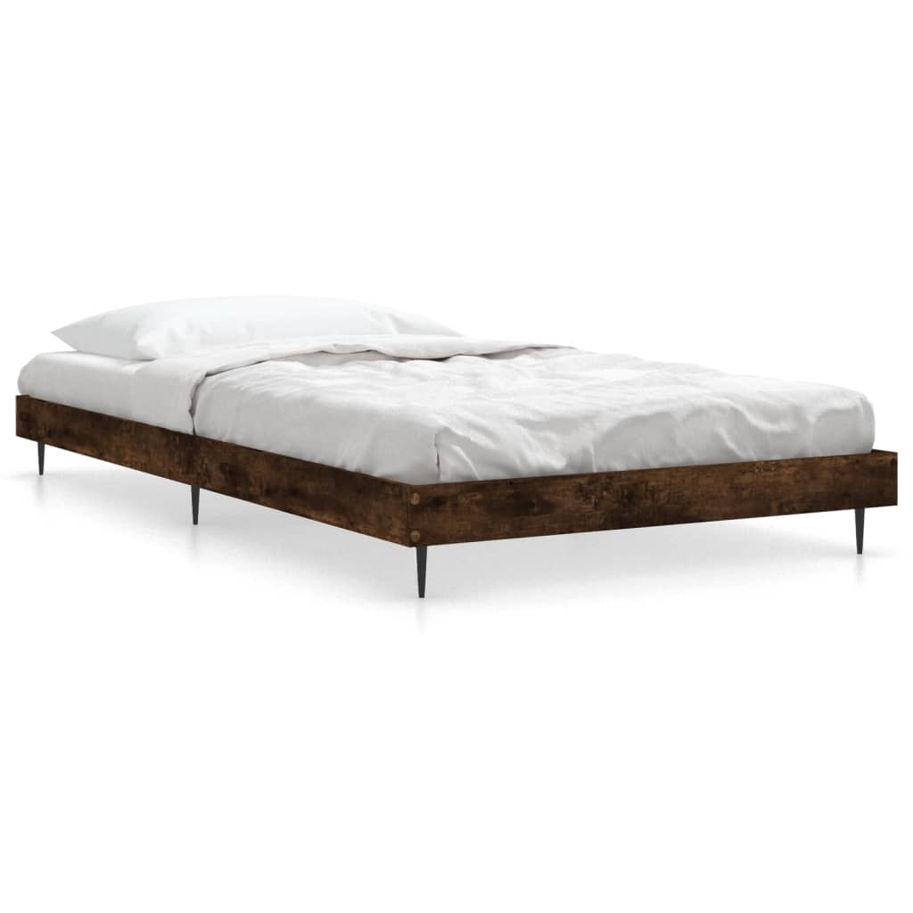 Bedframe bewerkt hout gerookt eikenkleurig 100x200 cm Bedden & bedframes | Creëer jouw Trendy Thuis | Gratis bezorgd & Retour | Trendy.nl