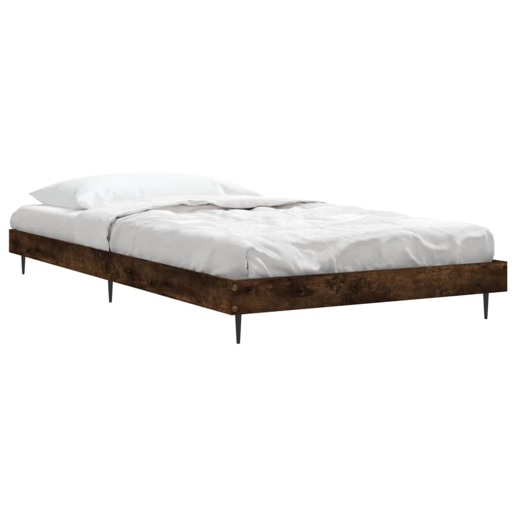 Bedframe bewerkt hout gerookt eikenkleurig 100x200 cm Bedden & bedframes | Creëer jouw Trendy Thuis | Gratis bezorgd & Retour | Trendy.nl