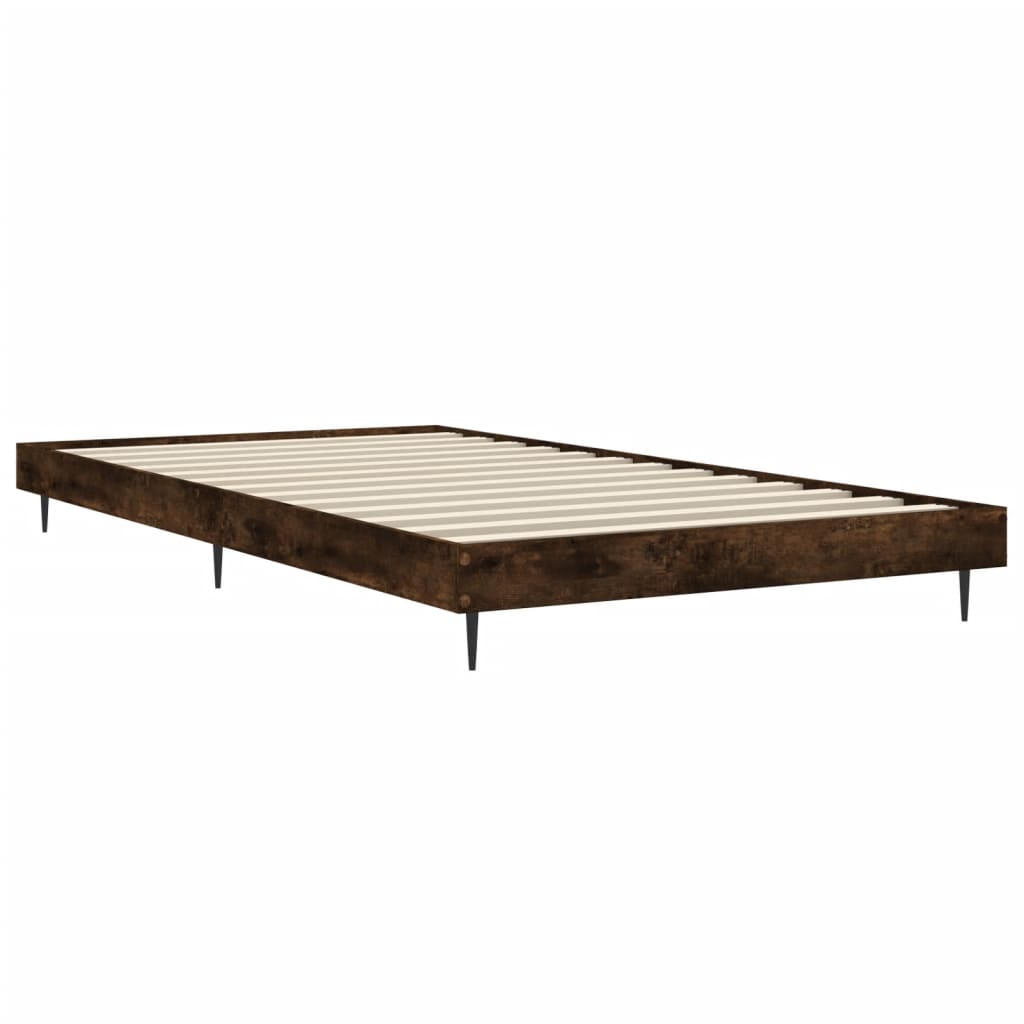 Bedframe bewerkt hout gerookt eikenkleurig 100x200 cm Bedden & bedframes | Creëer jouw Trendy Thuis | Gratis bezorgd & Retour | Trendy.nl