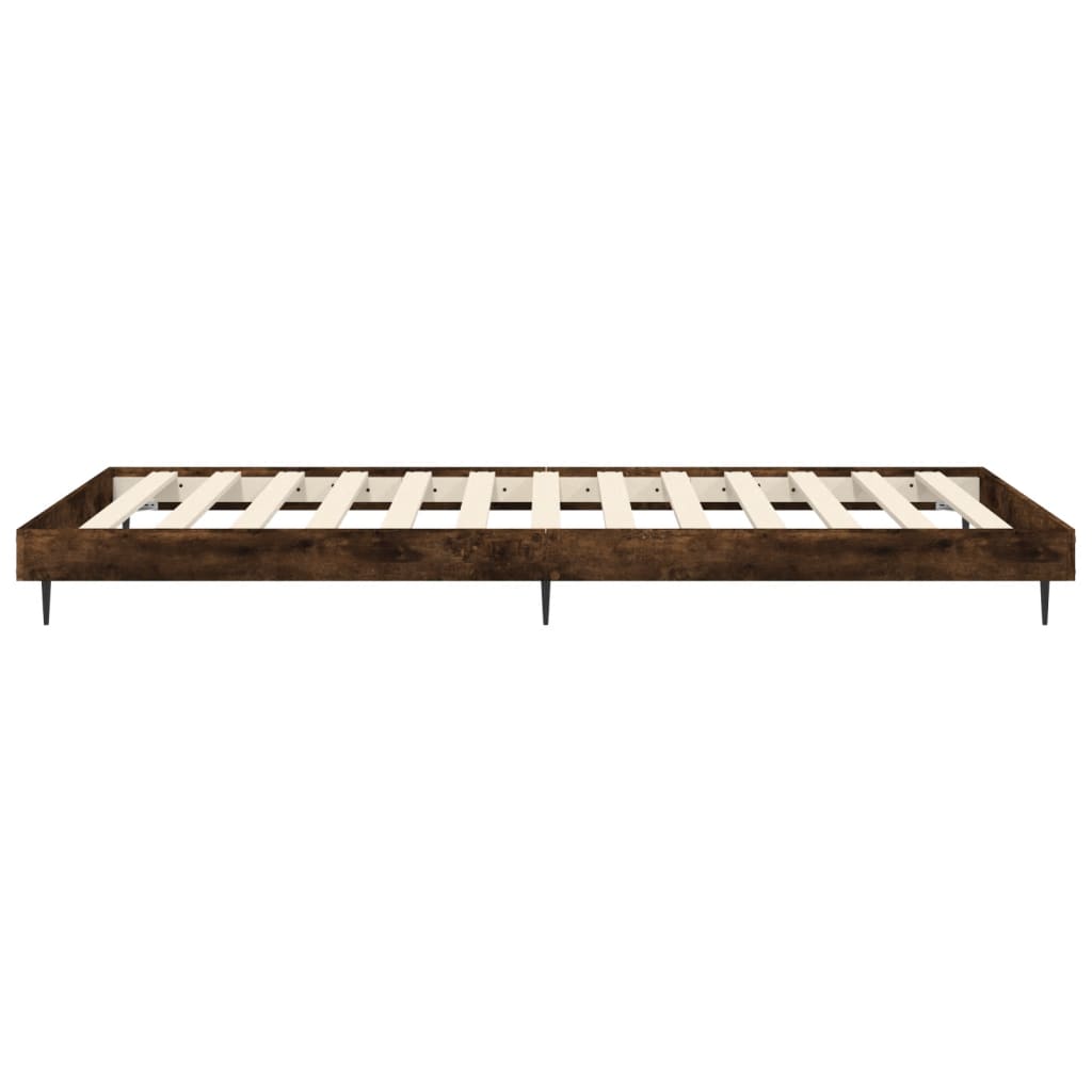 Bedframe bewerkt hout gerookt eikenkleurig 100x200 cm Bedden & bedframes | Creëer jouw Trendy Thuis | Gratis bezorgd & Retour | Trendy.nl