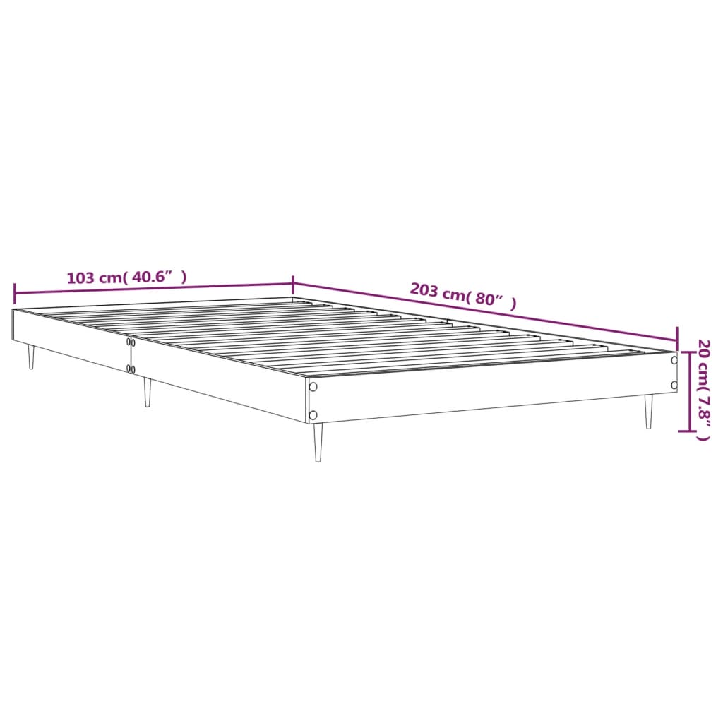 Bedframe bewerkt hout gerookt eikenkleurig 100x200 cm Bedden & bedframes | Creëer jouw Trendy Thuis | Gratis bezorgd & Retour | Trendy.nl