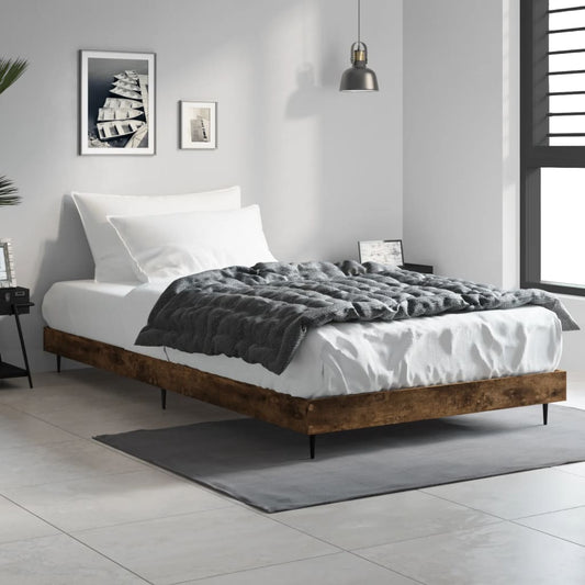 Bedframe bewerkt hout gerookt eikenkleurig 100x200 cm Bedden & bedframes | Creëer jouw Trendy Thuis | Gratis bezorgd & Retour | Trendy.nl