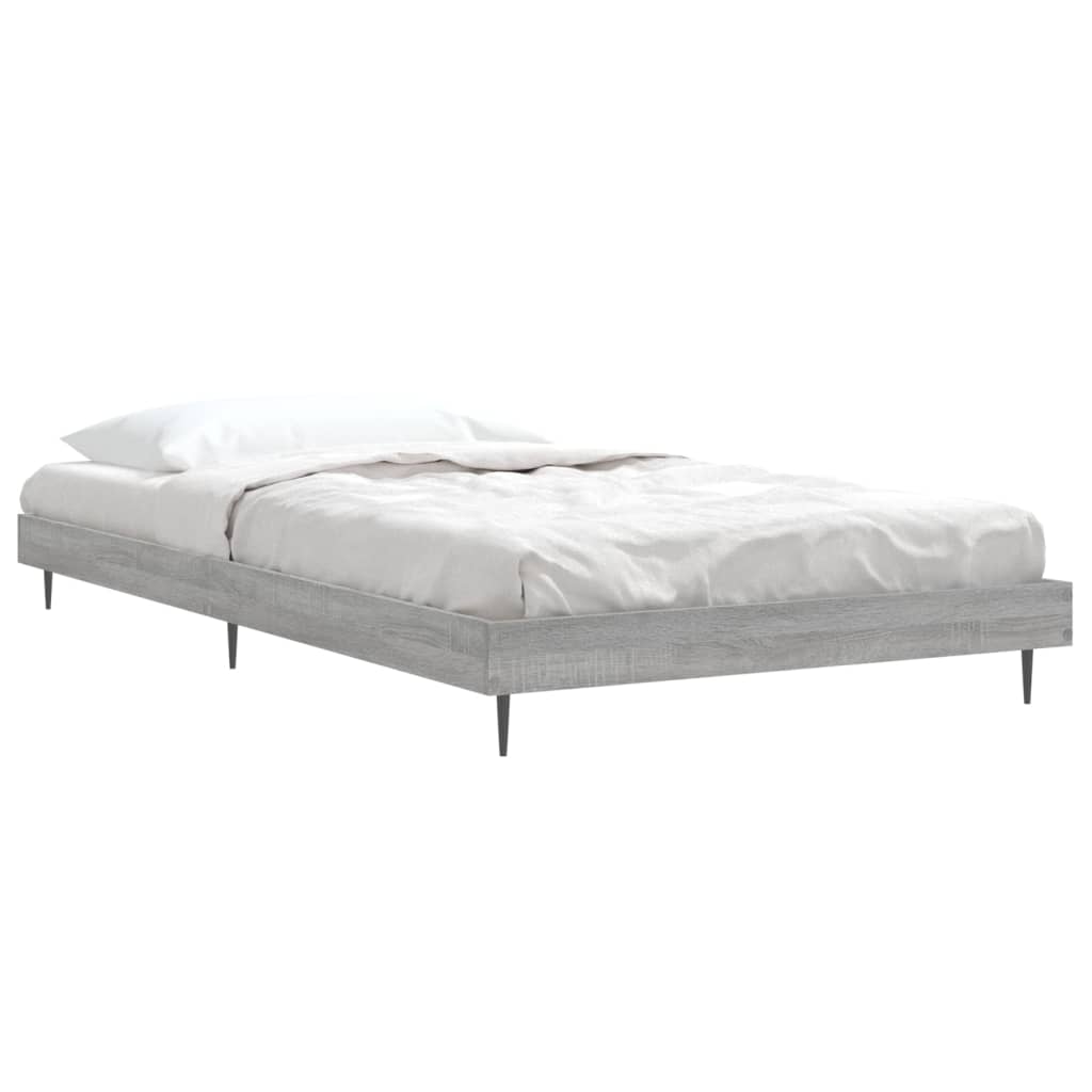 Bedframe bewerkt hout grijs sonoma eikenkleurig 100x200 cm Bedden & bedframes | Creëer jouw Trendy Thuis | Gratis bezorgd & Retour | Trendy.nl