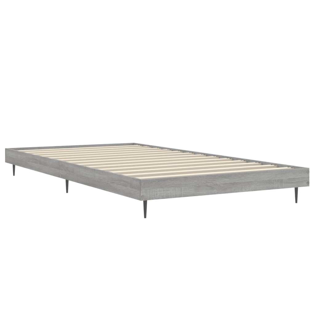 Bedframe bewerkt hout grijs sonoma eikenkleurig 100x200 cm Bedden & bedframes | Creëer jouw Trendy Thuis | Gratis bezorgd & Retour | Trendy.nl