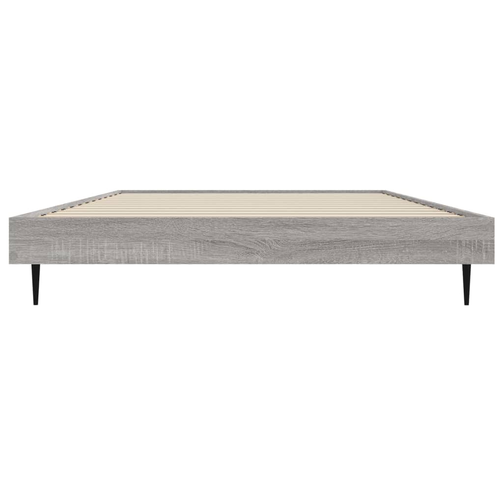 Bedframe bewerkt hout grijs sonoma eikenkleurig 100x200 cm Bedden & bedframes | Creëer jouw Trendy Thuis | Gratis bezorgd & Retour | Trendy.nl