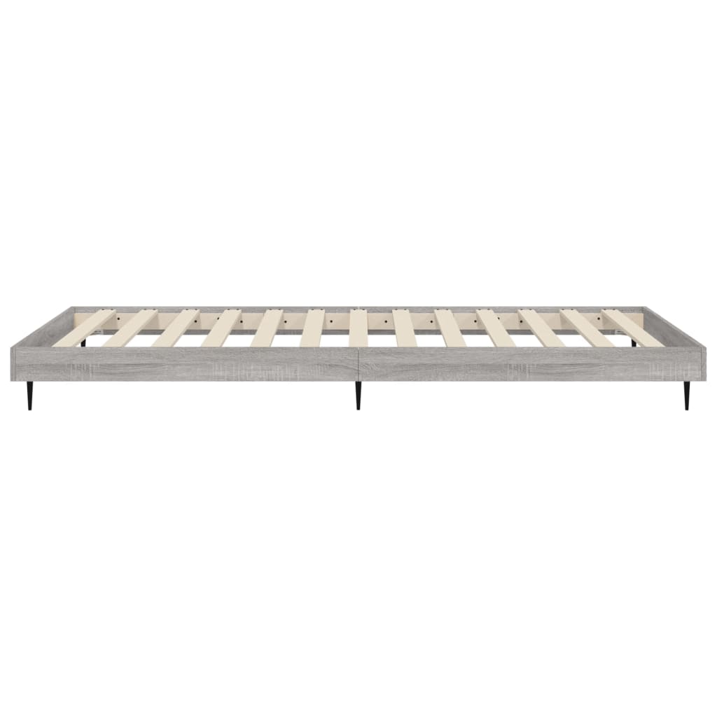 Bedframe bewerkt hout grijs sonoma eikenkleurig 100x200 cm Bedden & bedframes | Creëer jouw Trendy Thuis | Gratis bezorgd & Retour | Trendy.nl