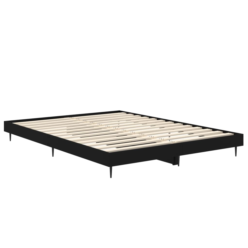 Bedframe LED massief hout zwart 140x190 cm Bedden & bedframes | Creëer jouw Trendy Thuis | Gratis bezorgd & Retour | Trendy.nl