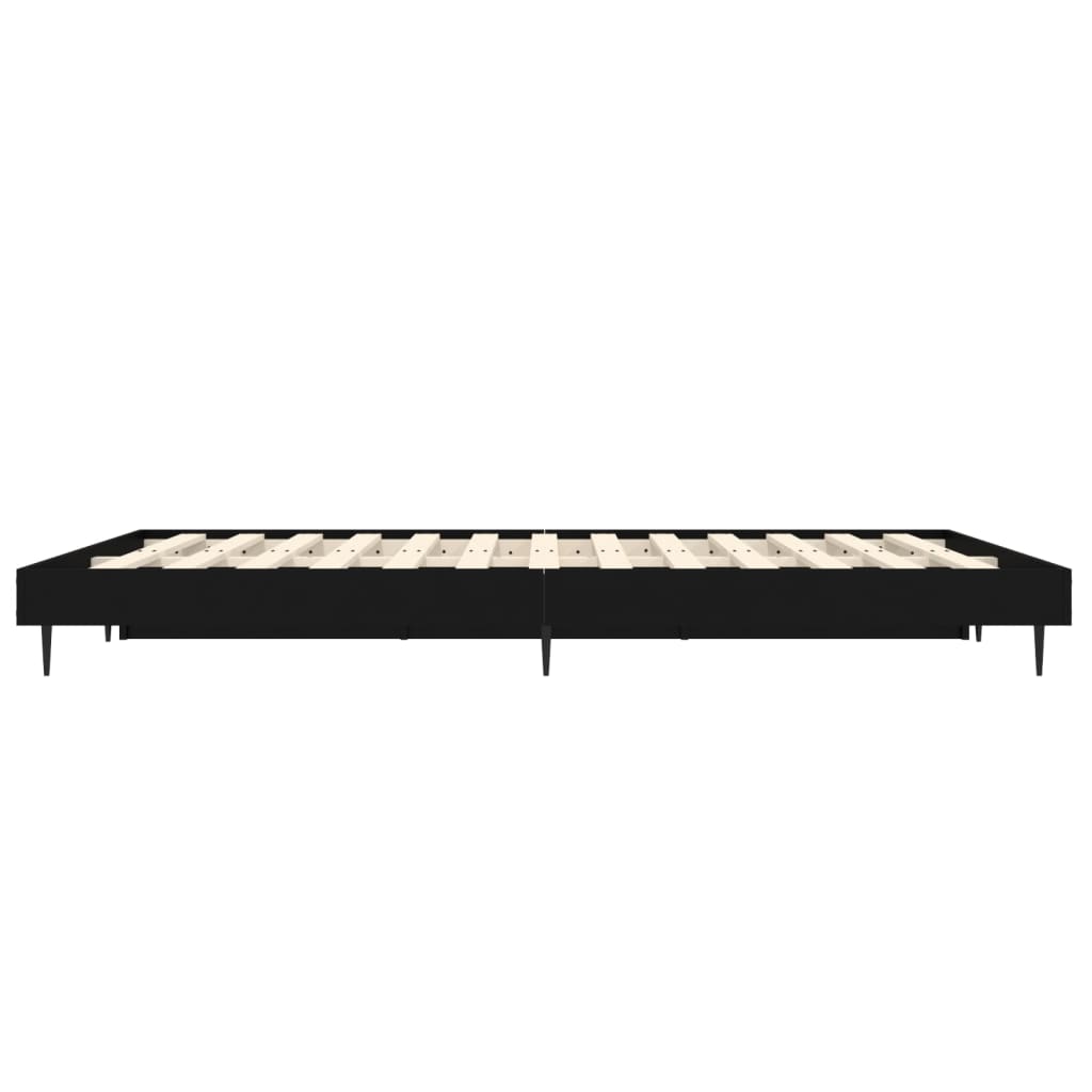 Bedframe LED massief hout zwart 140x190 cm Bedden & bedframes | Creëer jouw Trendy Thuis | Gratis bezorgd & Retour | Trendy.nl