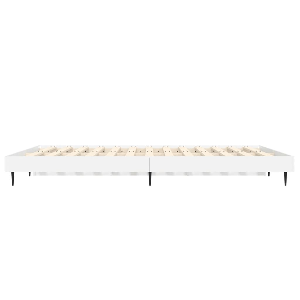 Bedframe bewerkt hout hoogglans wit 140x190 cm Bedden & bedframes | Creëer jouw Trendy Thuis | Gratis bezorgd & Retour | Trendy.nl