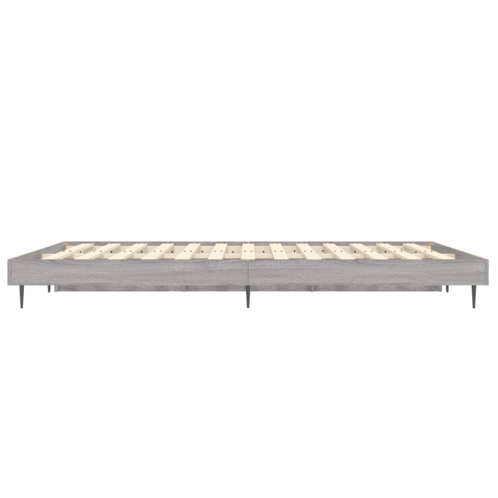 Bedframe bewerkt hout grijs sonoma eikenkleurig 140x190 cm Bedden & bedframes | Creëer jouw Trendy Thuis | Gratis bezorgd & Retour | Trendy.nl