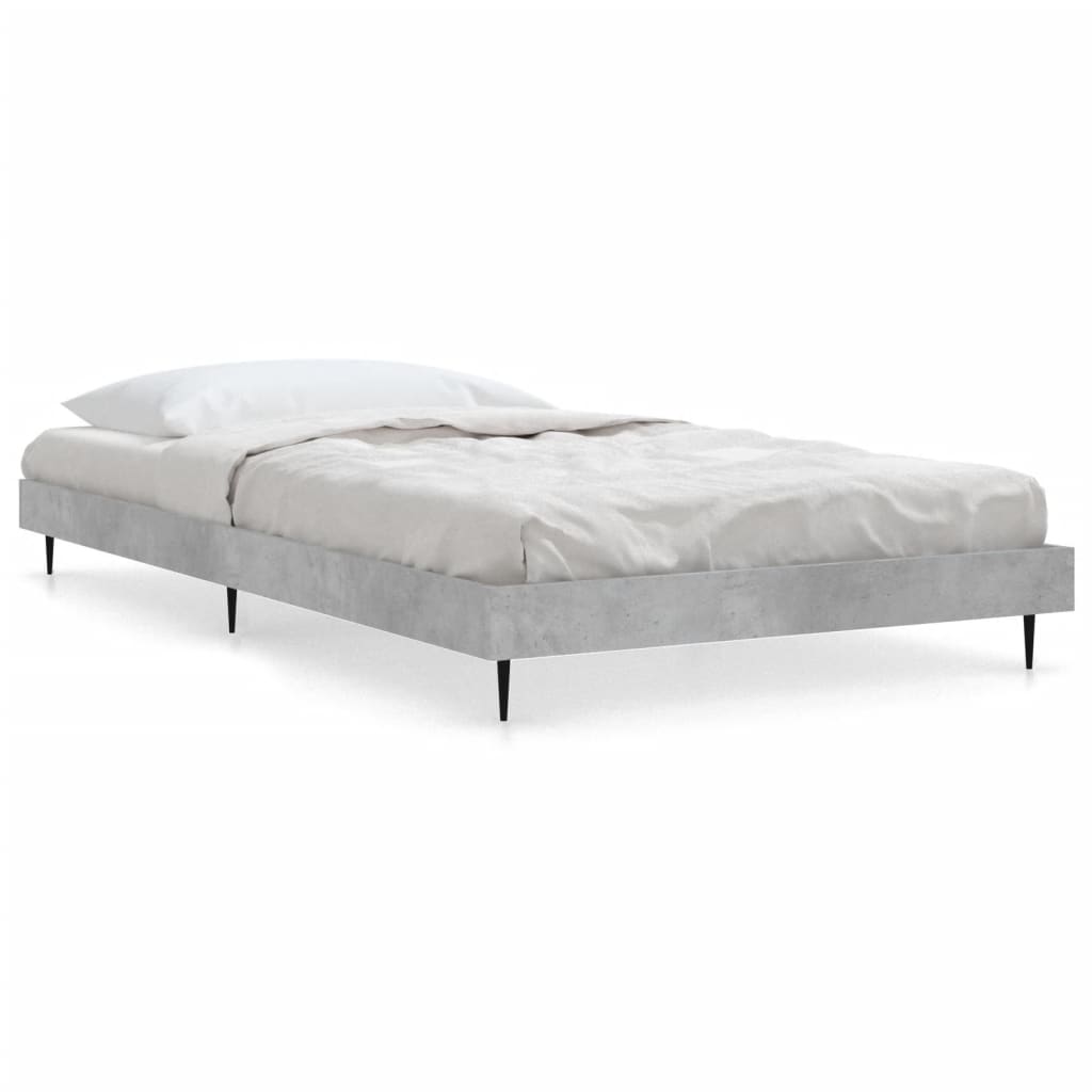 Bedframe bewerkt hout betongrijs 90x190 cm Bedden & bedframes | Creëer jouw Trendy Thuis | Gratis bezorgd & Retour | Trendy.nl