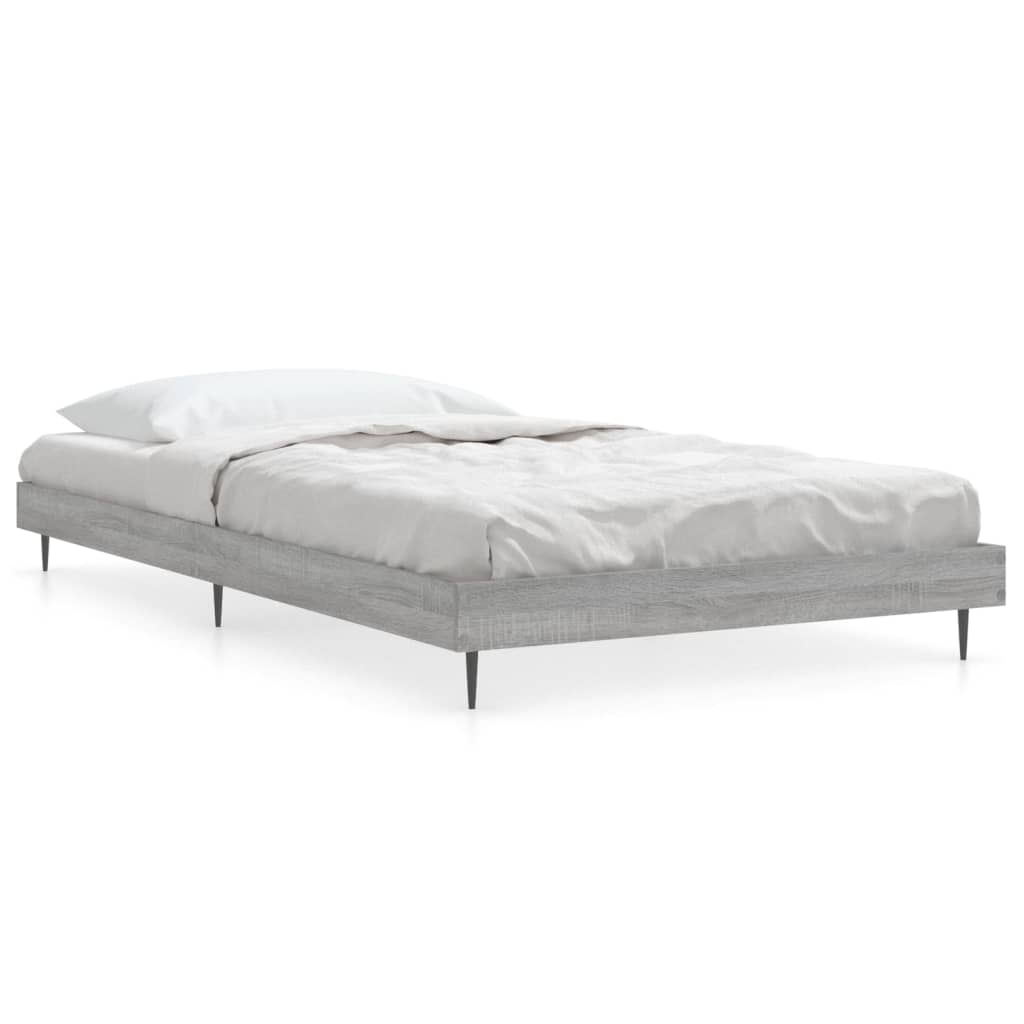 Bedframe bewerkt hout grijs sonoma eikenkleurig 90x190 cm Bedden & bedframes | Creëer jouw Trendy Thuis | Gratis bezorgd & Retour | Trendy.nl