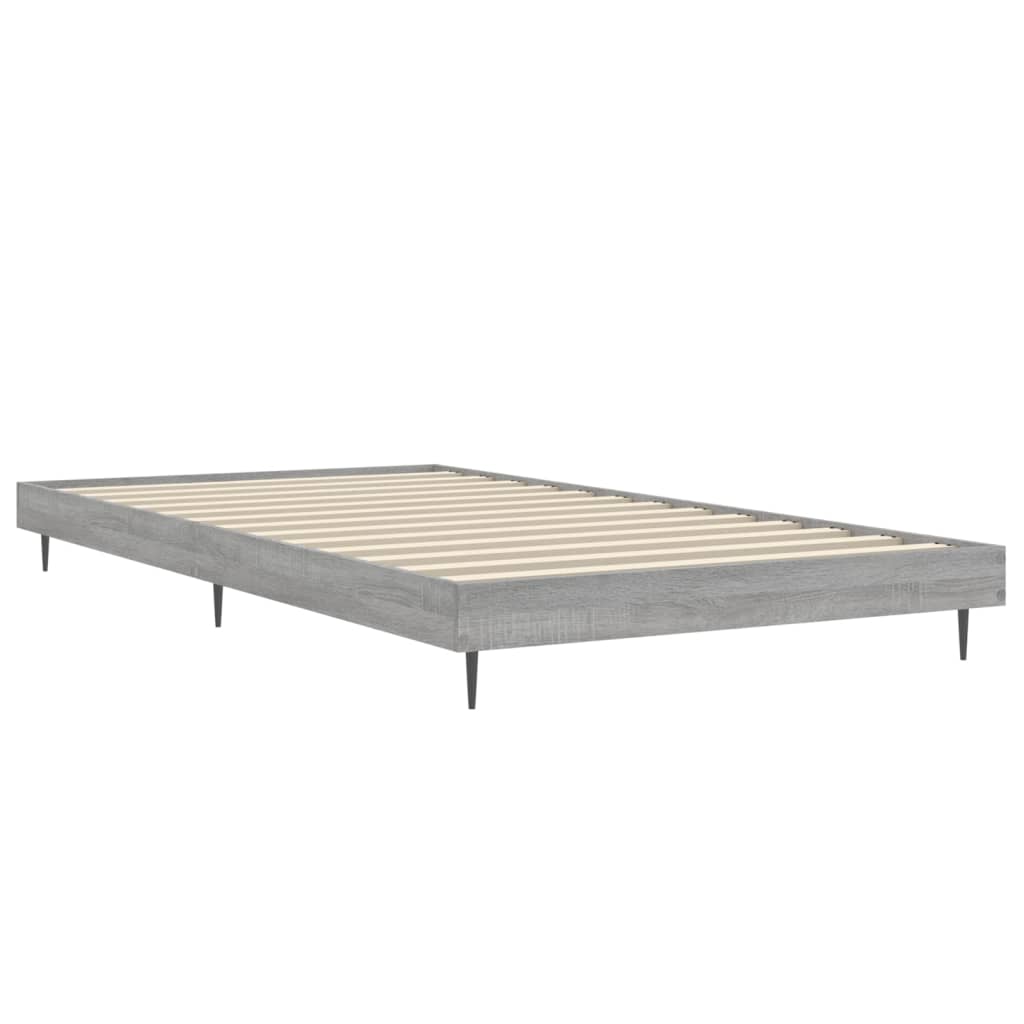 Bedframe bewerkt hout grijs sonoma eikenkleurig 90x190 cm Bedden & bedframes | Creëer jouw Trendy Thuis | Gratis bezorgd & Retour | Trendy.nl